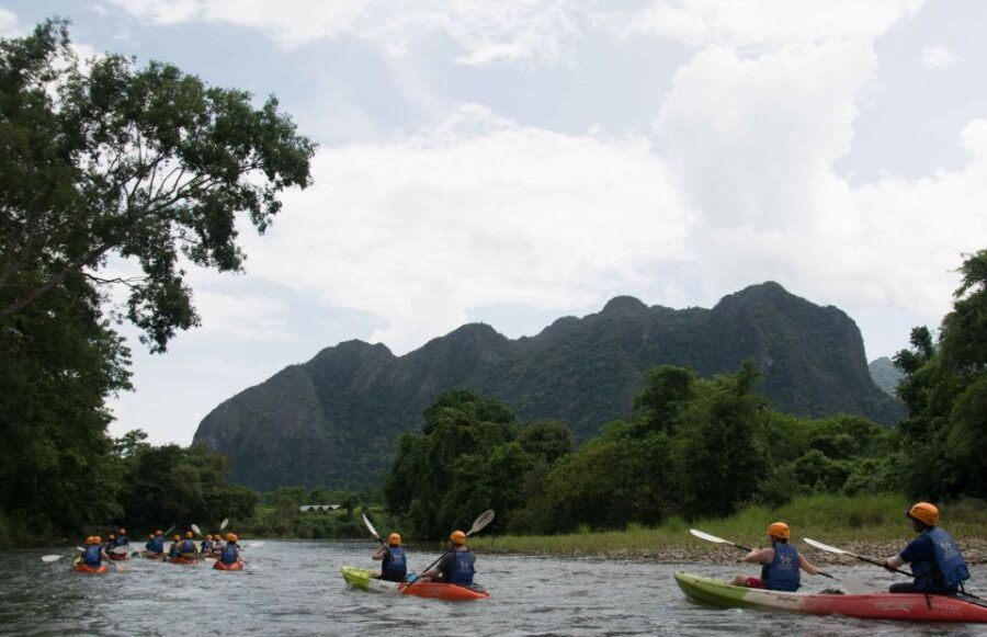 From Vang Vieng:Tham Nangfar & Tham Nam With Kayaking