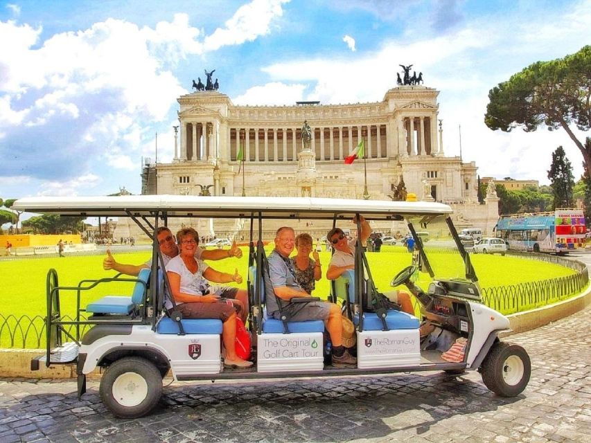 Rome: Private Golf Cart Tour With Wine & Snack - Good To Know