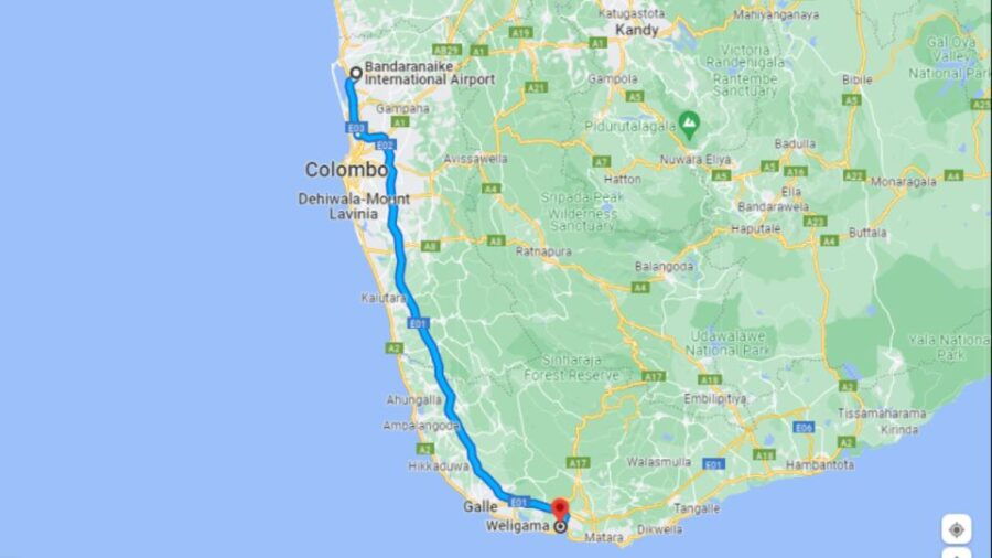 Transfer From Airport to Weligama, Ahangama, Mirissa