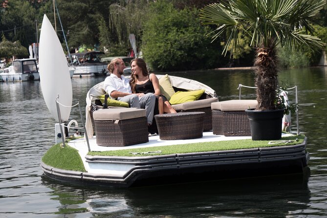 Vienna: E-Boat Rental on Danube: Private Floating Island