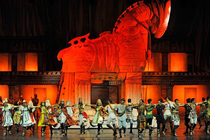 Fire of Anatolia Show at Gloria Aspendos Arena From Side - Background of Fire of Anatolia Show