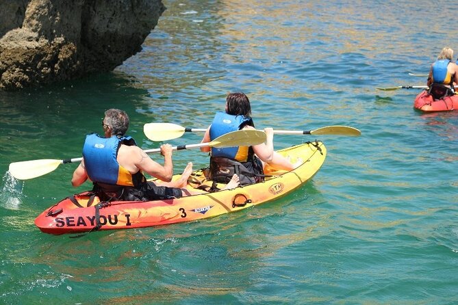 Kayak Guided Session in Albufeira Coastline - Quick Catamaran Trip to Castelo Beach