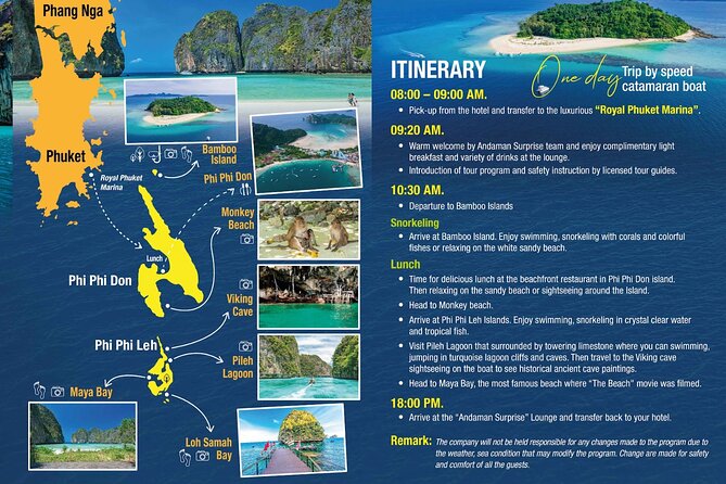 Phi Phi Islands and Bamboo Island by Catamaran - Catamaran Experience to Phi Phi Islands
