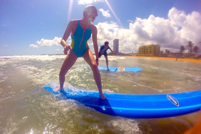 Professional Surfing Lessons at La Pared Beach in Luquillo