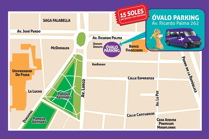 Quickllama: Transfer From Miraflores Kennedy Park to Lima Airport - Inclusions and Services