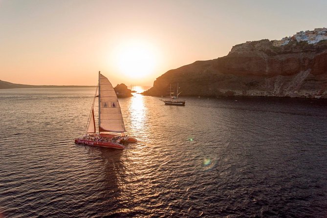 Sunset Sailing Catamaran Cruise in Santorini With BBQ and Drinks - Overview and Activities