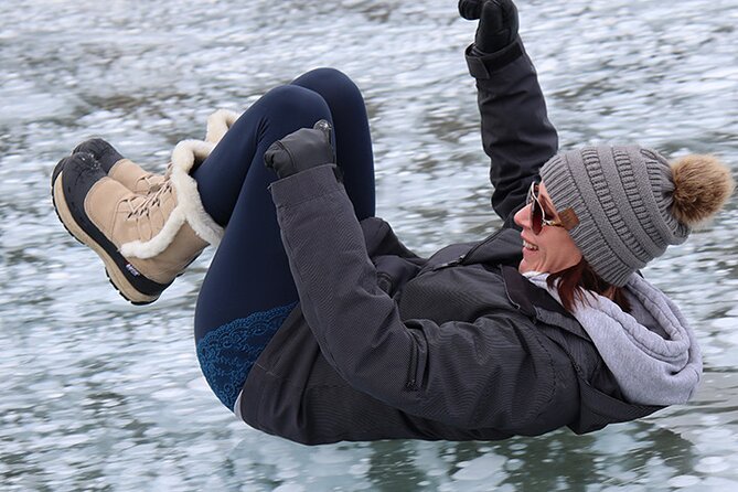 Canadian Rockies Abraham Lake Ice Bubbles Helicopter Tour - Exploring Abraham Lake