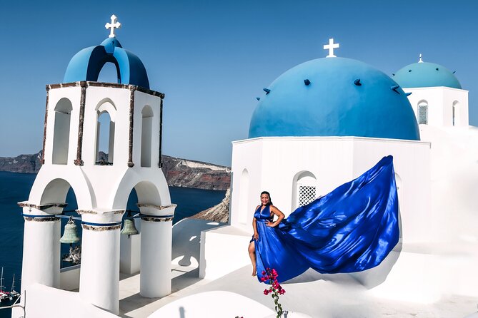 Flying Dress Photoshoot in Santorini With Pick up - Pricing Details