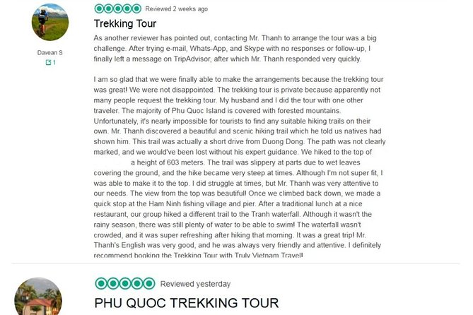 Phu Quoc Private Trekking Tour - Pickup and Private Vehicle Transfer