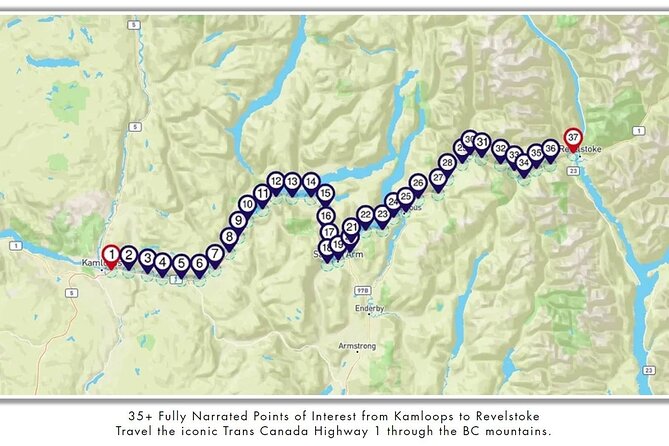 Smartphone Audio Driving Tour Between Kamloops & Revelstoke - Engaging Interactive Experience
