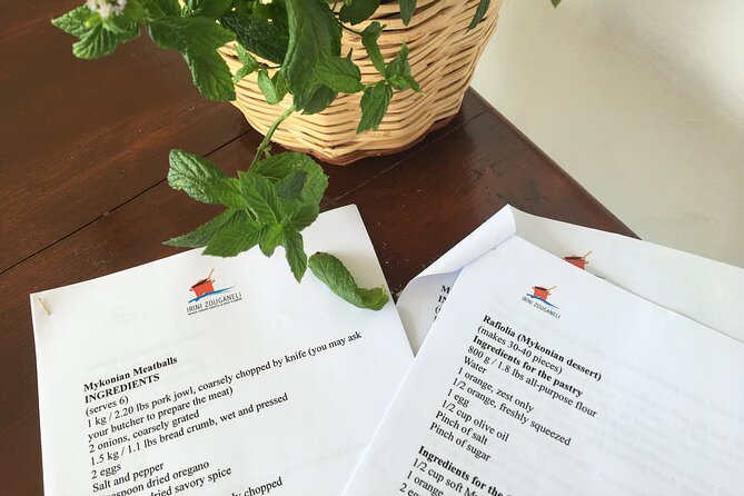Mykonos Cooking Class of Local Specialties - Additional Information