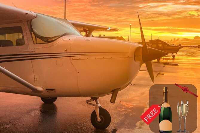 Romantic Sunset Private Airplane Tour With Free Champagne - 50 Mins - Cancellation Policy