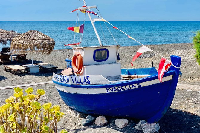 Santorini Local Life Full Day Tour - Relaxing on the Beautiful Black-Sand Beach
