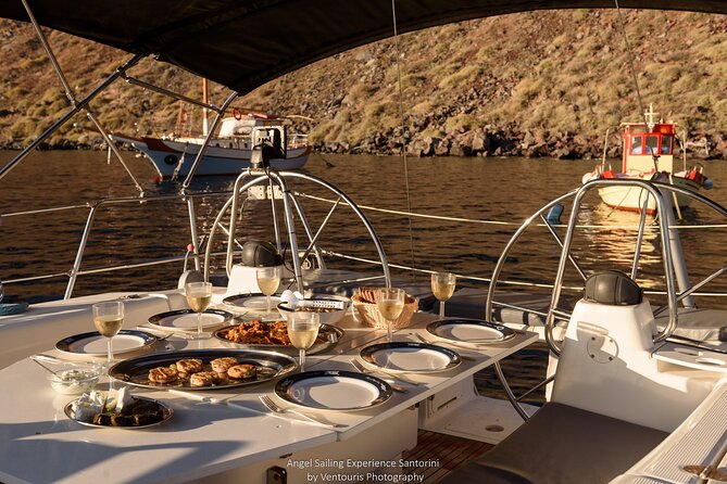 Santorini Private Daytime Sailing Cruise With Meal, Drinks &Transfer Included - Refreshing Swim at Thirasia Island