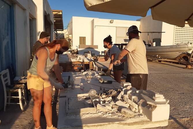 3-Hour Marble Workshop Creating Your Own Souvenir Out of ( Paros ) Marble - Cancellation Policy