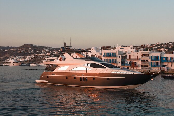 8 Hour Private Yacht Cruise in Delos Rhenia Mykonos Azimut 80 - Rhenia Island Discovery