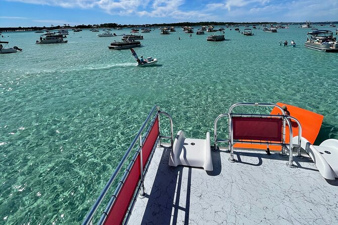 Private Crab Island Double Slides Pontoon Charter With Captain - Features of the Pontoon Boat