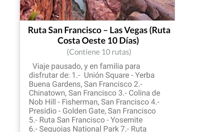 APP Self-Guided Routes West Coast With Audio Guide - The Sum Up