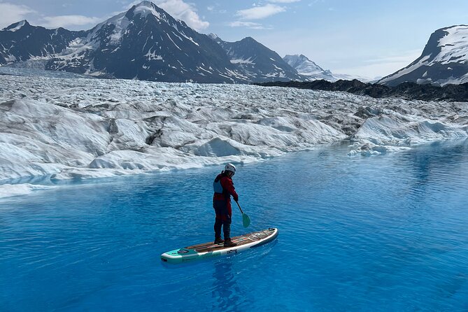 Helicopter and Glacier Paddle Boarding -PRIVATE - Aerial Views and Mountaintop Landing