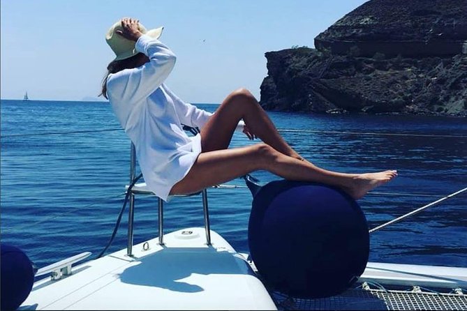 Santorini Platinum Catamaran Cruise With Meal, BBQ and Open Bar - The Sum Up