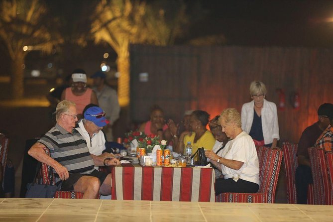 Desert Safari (Premium Luxury Vip) 5* Live BBQ Dinner Open Buffet Tables Chair - Common Questions