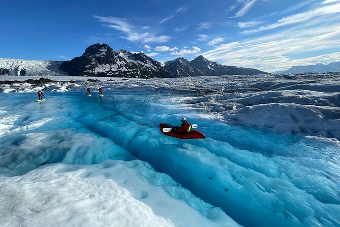 Helicopter and Glacier Paddle Boarding -PRIVATE - Paddleboarding Through Glacial Waters