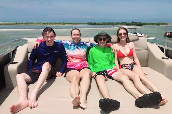Private Island Tour on a Pontoon Boat With a SLIDE for Parties Events Fun More - Common Questions