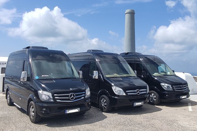 Santorini Island Private Transfer Service for up to Eight - Driver With Personalized Sign