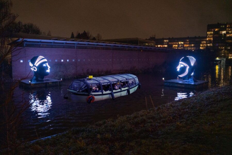 Amsterdam: Light Festival Guided Walking Tour With Hot Drink