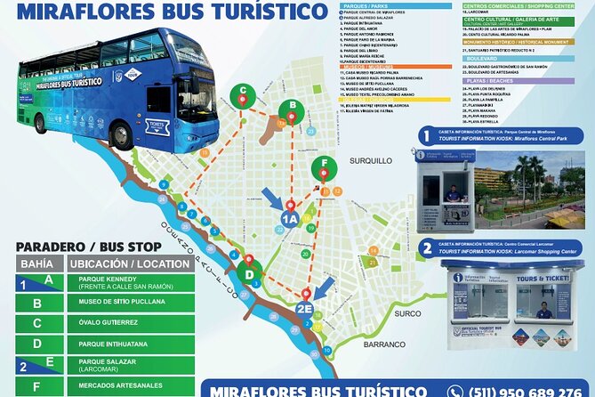 Bus Hop on - Hop off in Miraflores - Departure and Schedule Information