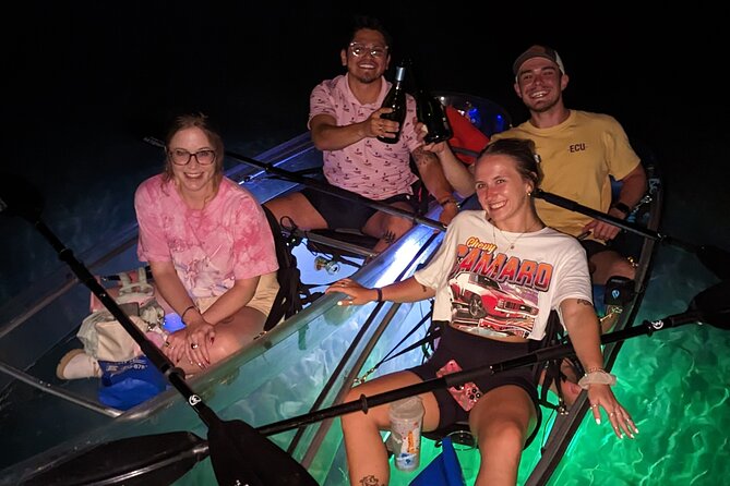 Date Night Neon Glow Clear Kayak or Clear Paddleboard & Champagne - Good To Know