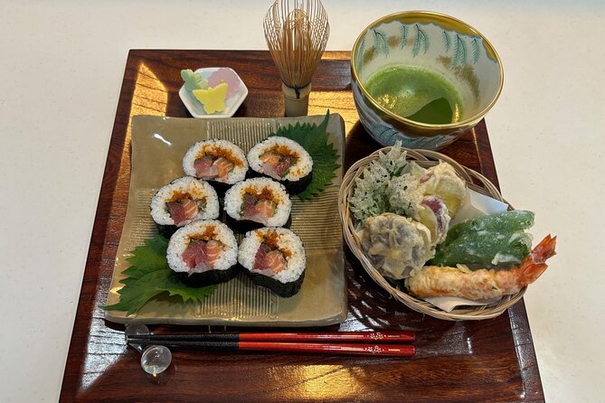 海鮮ロールと天ぷらの料理教室と抹茶体験 in 北海道