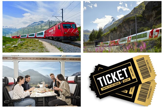 Glacier Express Train Reservation From St. Moritz to Zermatt in 1st Class.