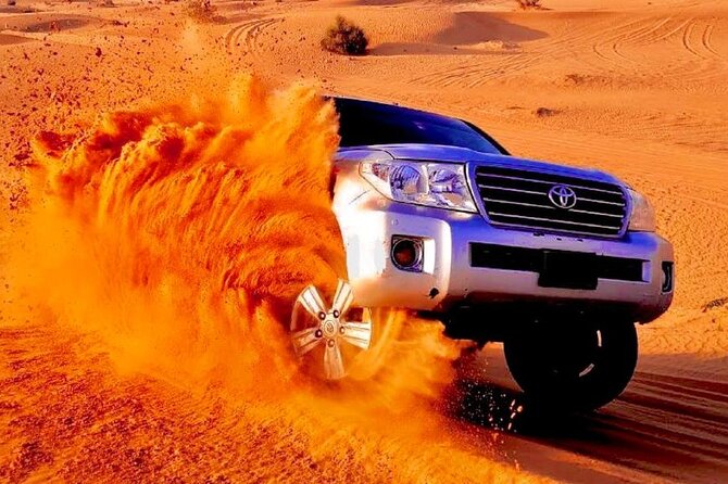 Premium Desert Safari Dubai Tour Package, BBQ Dinner, Sandboarding, Camel Ride