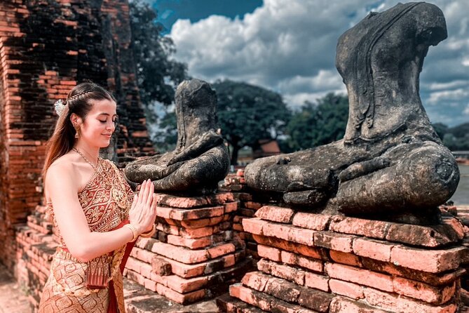 Private Damnoen Saduak Floating Market, Erawan Falls & Ayutthaya - Temple Etiquette