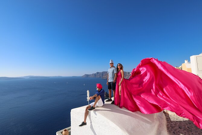 Santorini Flying Dress Photography