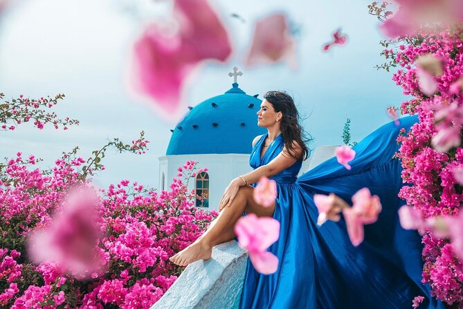 Santorini Flying Dress Photoshoot