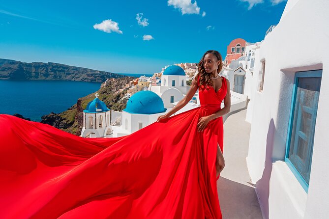 Santorini Oia: Private Flying Dress Photoshoot - Good To Know