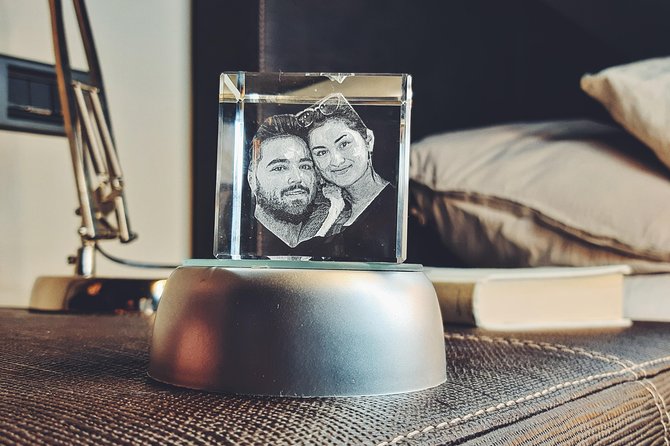 We Engrave Your Favorite Photo on a Personalized 3D Crystal.
