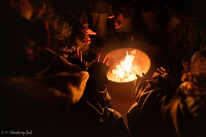 Winter Night Campfire With Chances of Seeing Northern Lights - What to Expect
