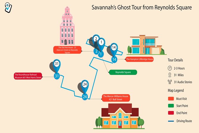Haunted Savannah Self-Guided Walking Audio Tour - Meeting and Pickup Information