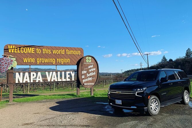 Winery and Vineyard Transportation in Luxury Full Size Black SUV - Duration and Pickup