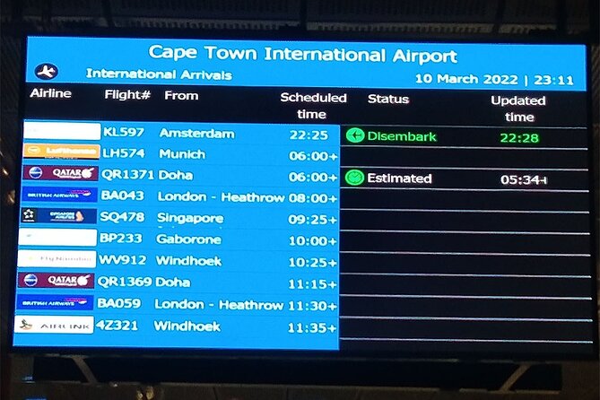 Shuttle Transport Transfer From Cape Town City Center (Cbd) to Cape Town Airport - Customer Reviews