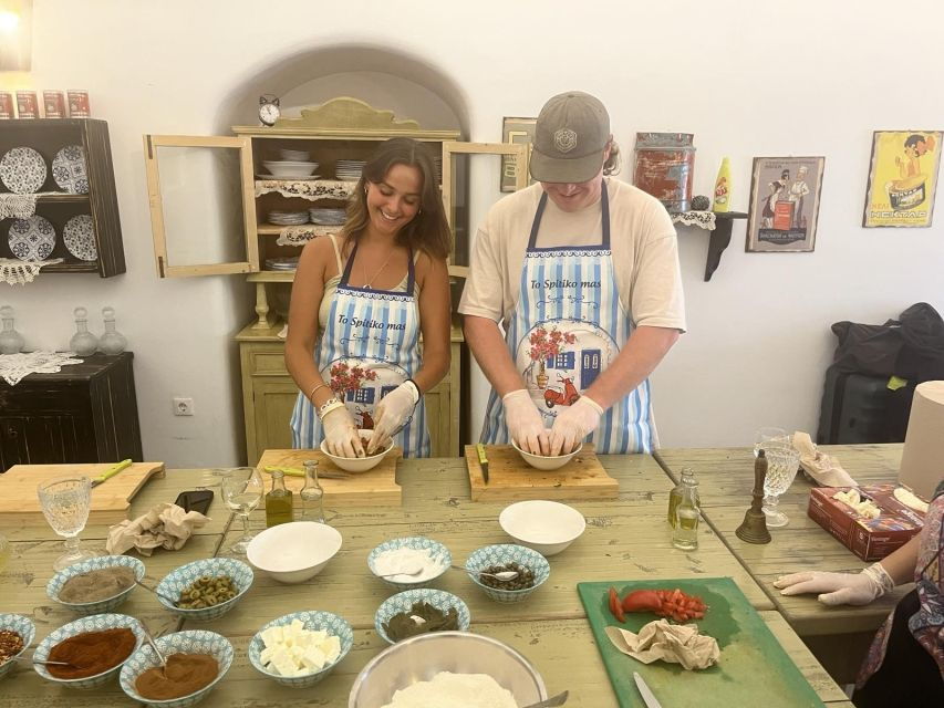 Cooking Class, Local Santorini Menu & Dessert With Wine!