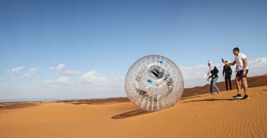 Extreme Adventure With Harness Zorbing in Merzouga Dunes