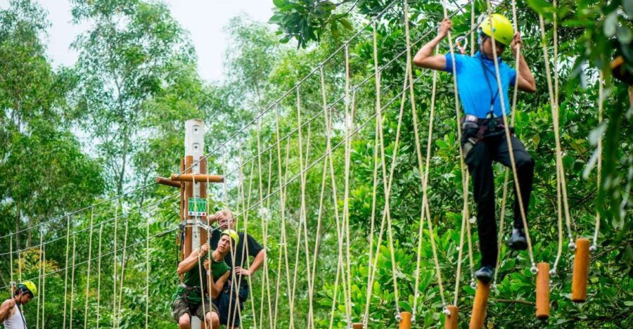 From Hue: Thanh Tan Hot Spring Zipline and Highwire Tour