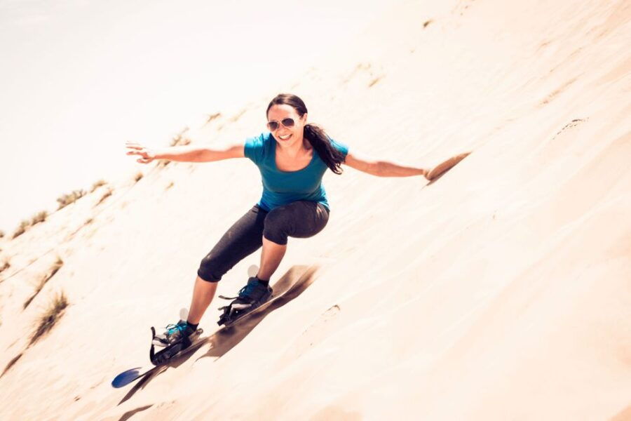 From Taghazout: Tamri Dunes Sandboarding With Sunset Dinner