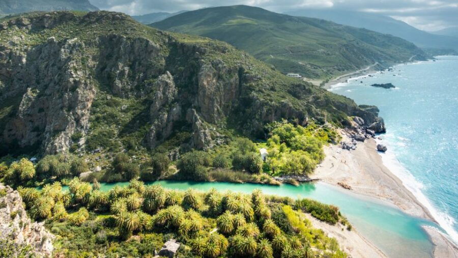Heraklion: Preveli Palm Beach Boat Trip & Rethymno Town Tour