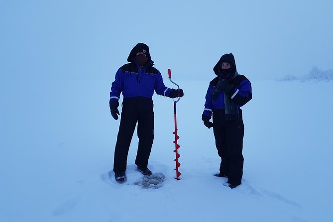 Ice Fishing by Car With Hot Beverages at Pyhä-Luosto