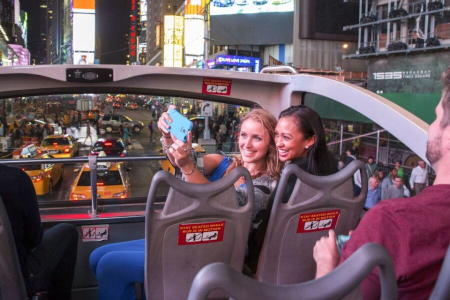 NYC: Sightseeing Night Tour by Open-Top Bus With Live Guide - Good To Know
